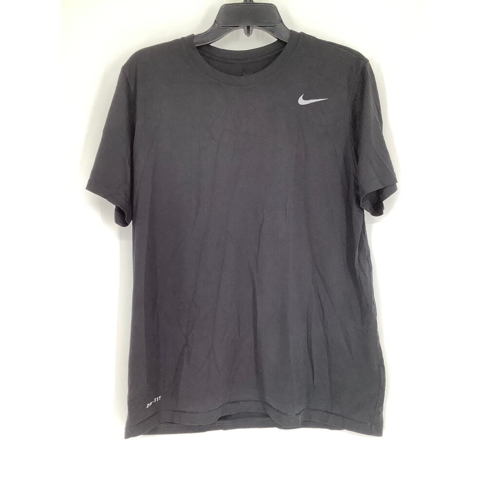 Nike Men's Large Black Dri Fit Short Sleeve T Shirt Activewear Athleisure H17-36